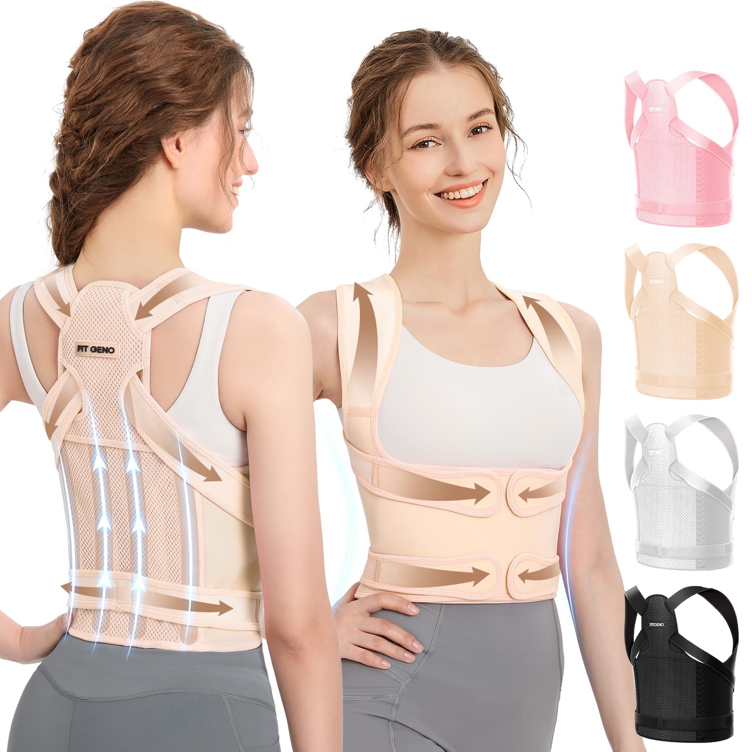 Fit Geno Back Brace Posture Corrector for Men & Women