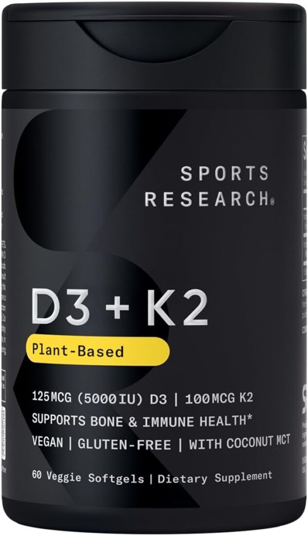 Sports Research Vitamin D3 K2 with Coconut Oil