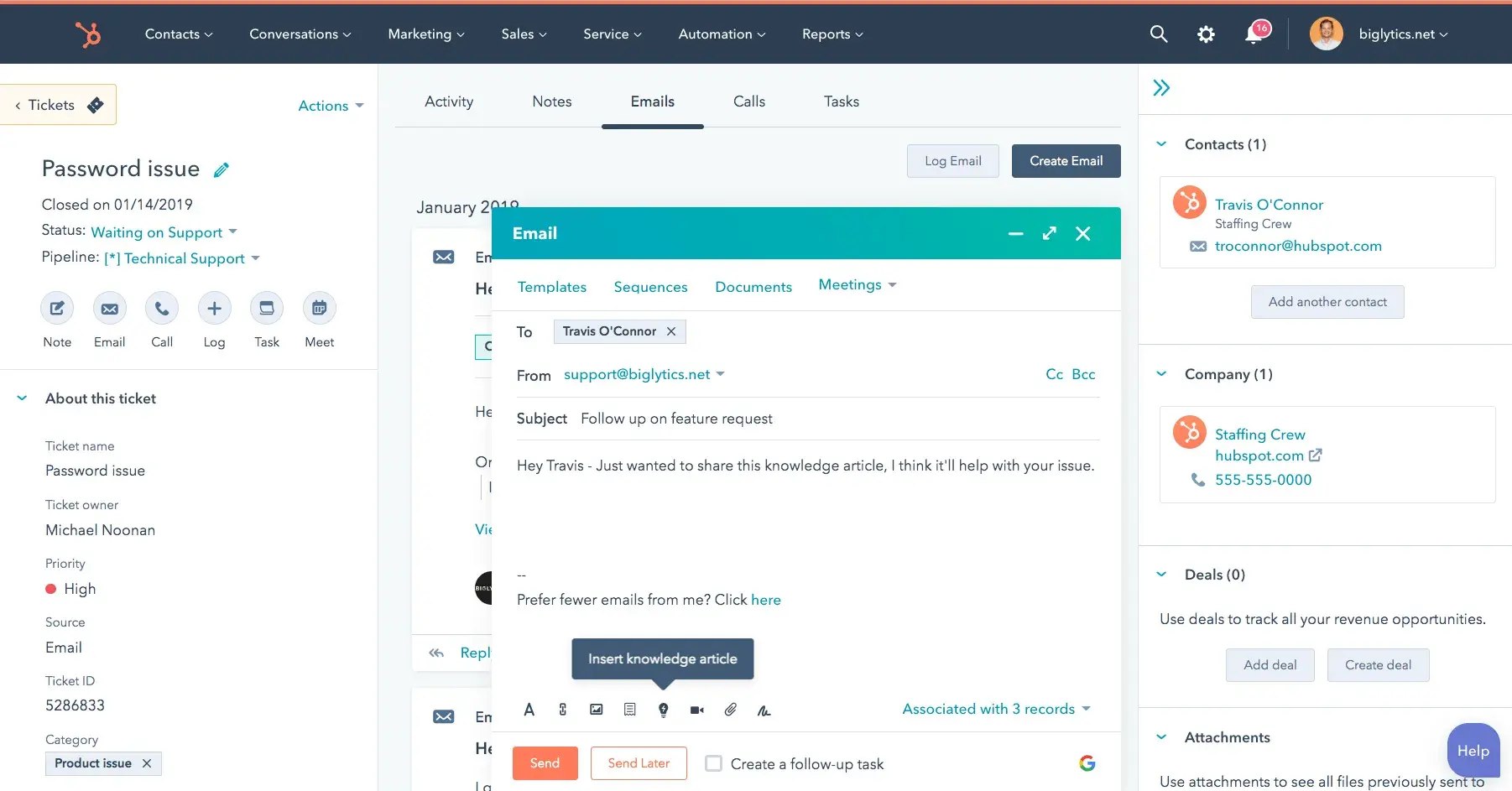 a screenshot of hubspot’s email marketing software user interface