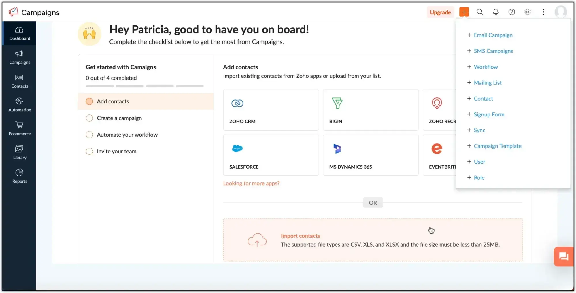 email marketing for healthcare: zoho campaigns