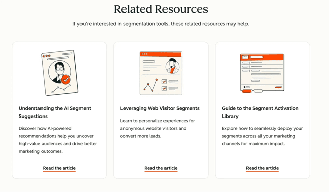 Use AI to select assets for internal linking on a landing page to drive conversions.