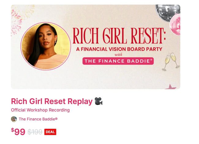 rich girl reset webinar replay with the finance baddie